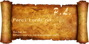 Perci Loránd névjegykártya